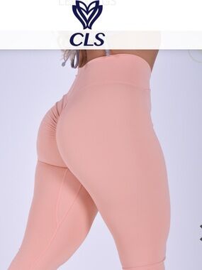 CLS High-Waist Scrunch Leggings in Blush Pink